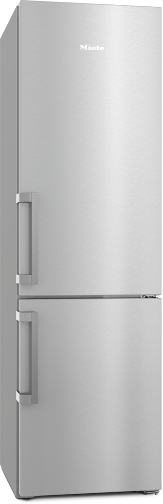 Miele KFN 4797 CD EDT/CS - Vrijstaande koel- en vriescombinatie - Koel- & vriescombinatie, Roestvrij staal met CleanSteel, C, Hoogte 2.010 mm, Hoogte 2.010 mm, SensorTouch, 362 L, 33 dBA, NoFrost,DynaCool, PerfectFresh Pro, EasyOpen, 2 deuren, Miele@hom