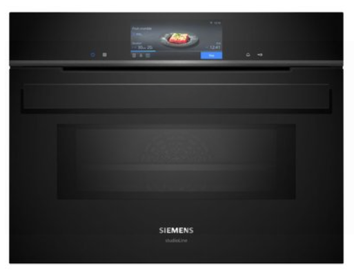 Multifunctionele oven Siemens iQ700, Built-in compact oven with microwave function, 60 x 45 cm, Black, CM978GNB1