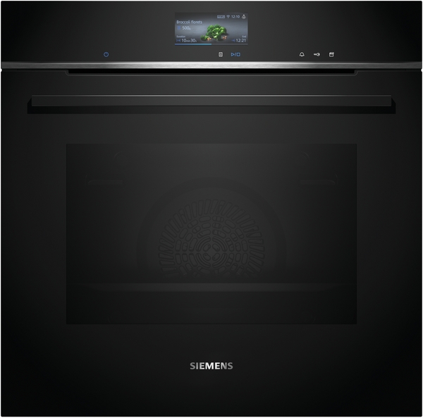 Oven Siemens iQ700, Built-in oven with added steam function, 60 x 60 cm, Black, HR776G3B1