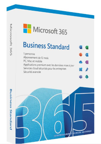 Software Office Microsoft MS M365 Bus Standard Retail German Subscription P8 EuroZone 1 License Medialess 1 Year (FR) KLQ-00666