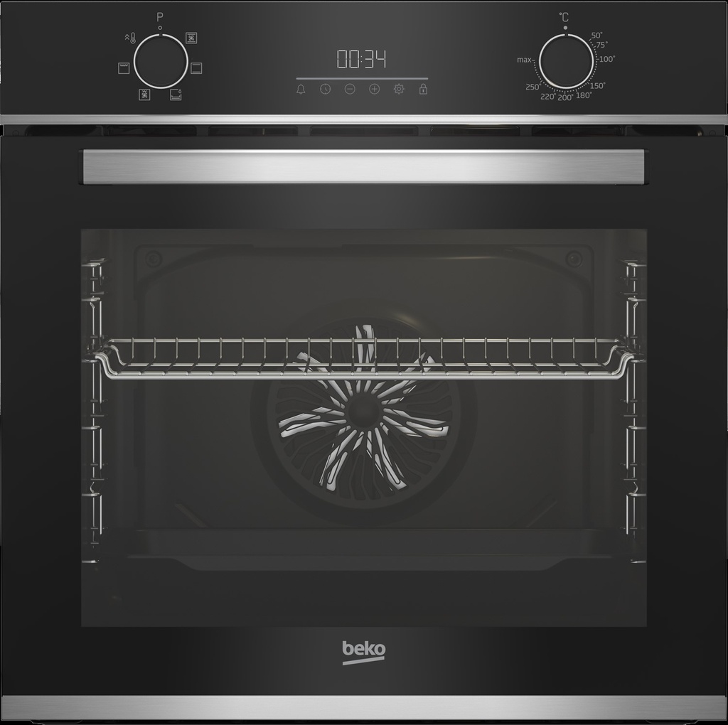 Multifunctionele oven Beko , A, 72L, 6 functies, LED timer, inox/zwart BBIE13300XD
