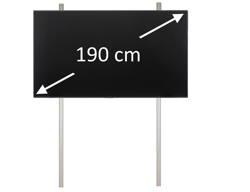 75" Flatscreen op stand (190cm diagonaal)