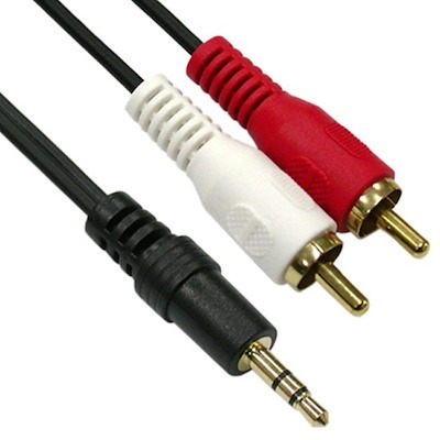 [RENT OVERGANG 3.5mm JACK stereo male <> 2x RCA male] huur: 3.5mm JACK stereo male <> 2x RCA male