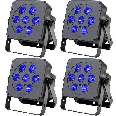 4x JB Systems LED Plano 6-IN-1 (LED Uplighter/LEDPar)