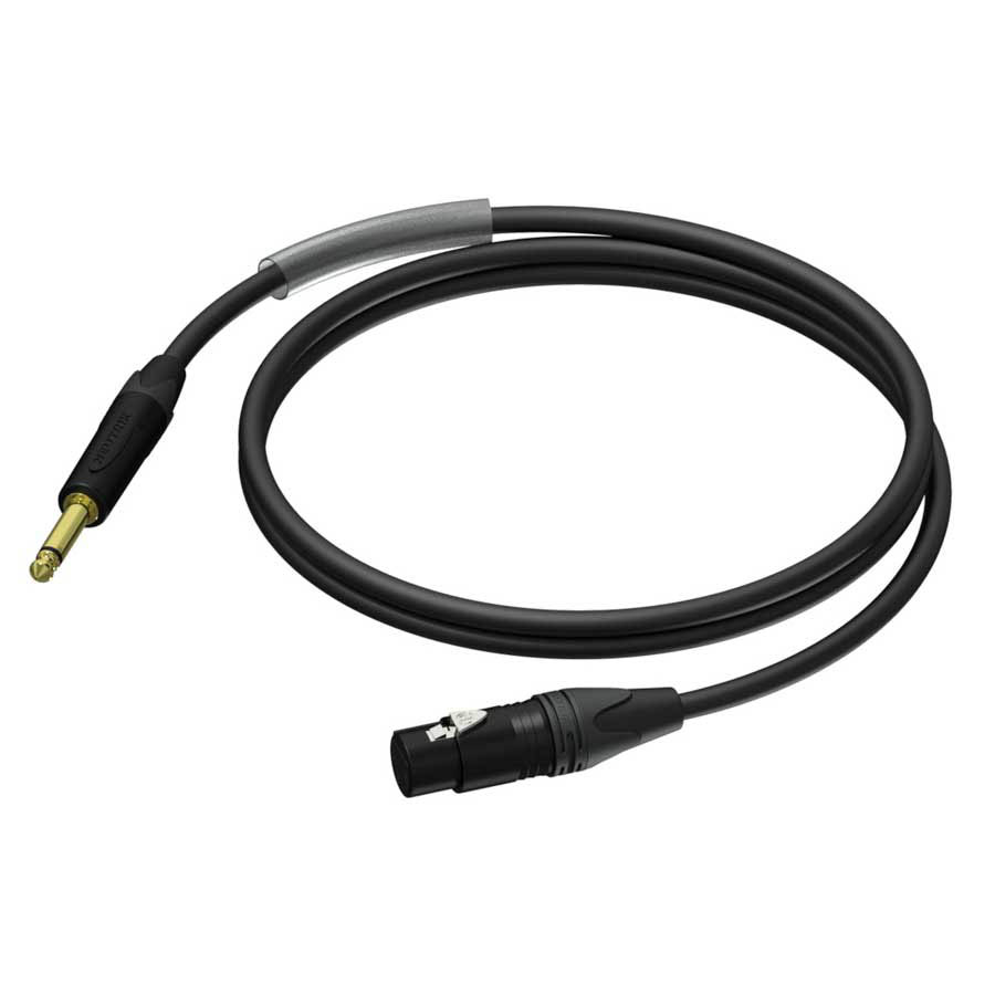 [RENT XLRJACK10] huur: 6.3mm Mono Jack <> XLR female 10m (green)
