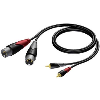 [RENT: OVERGANG 2x RCA male <> 2x XLR male] huur: OVERGANG 2x RCA male <> 2x XLR male