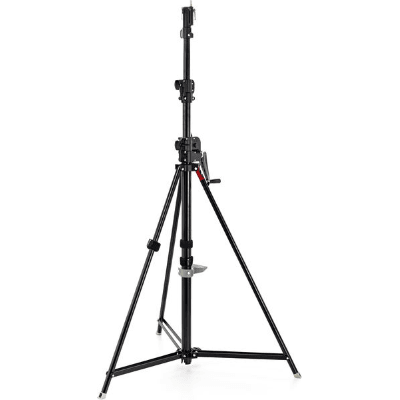 [RENT LIGHTSTAT3] Manfrotto '087NWB Black' - wind-up lichtstatief (H 3,7m)