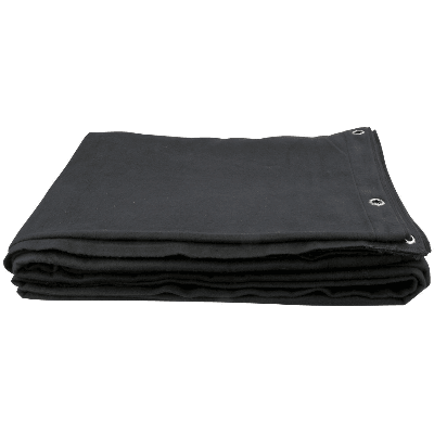 [RENT DOEK1] Zwarte Molton Doek 4.5m Hoog x 5m Breed